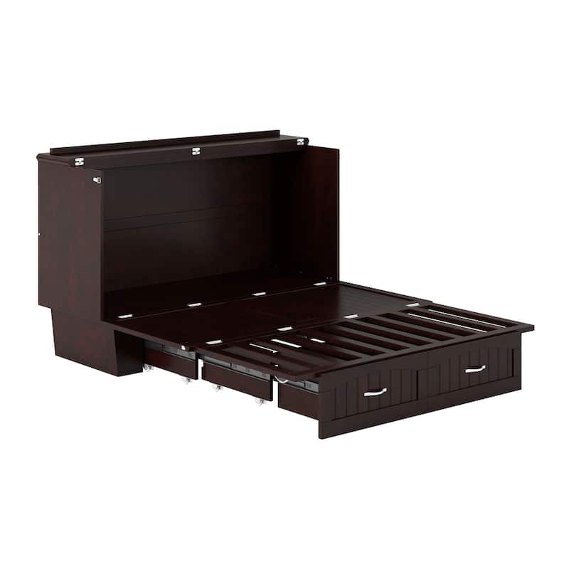 Sydney Queen Solid Wood Murphy Bed Chest with Mattress