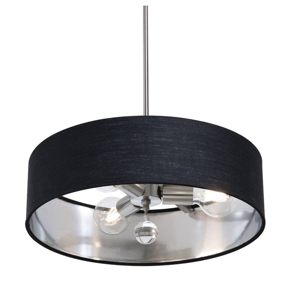 AFX CLNP18MB Pendant 3 Light 18" Wide Crystal Pendant with Fabric