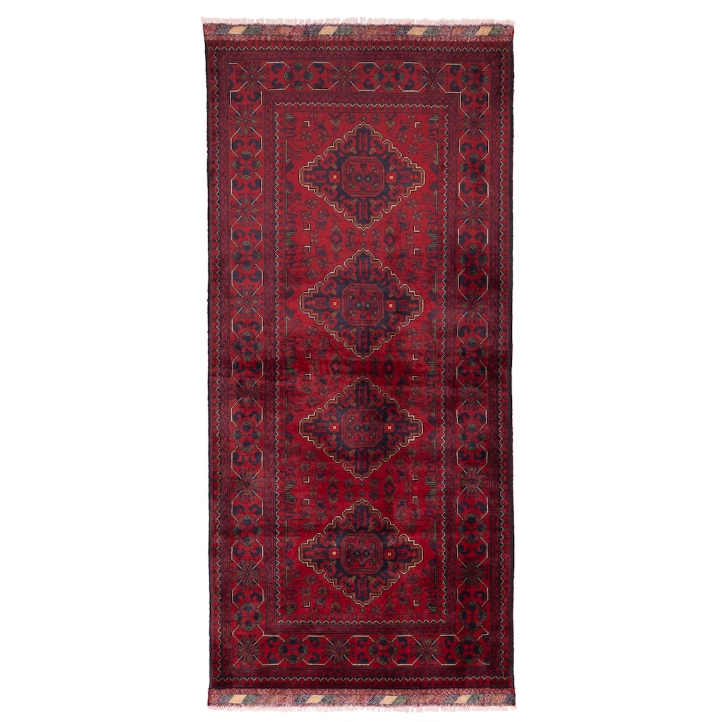ECARPETGALLERY Hand-knotted Finest Khal Mohammadi Red Wool Rug - 3'1 x 6'9