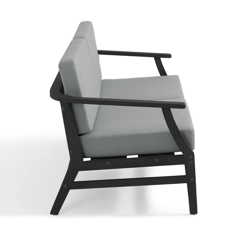 Patio Teak Wood Outdoor Loveseat Sofa with Cushions