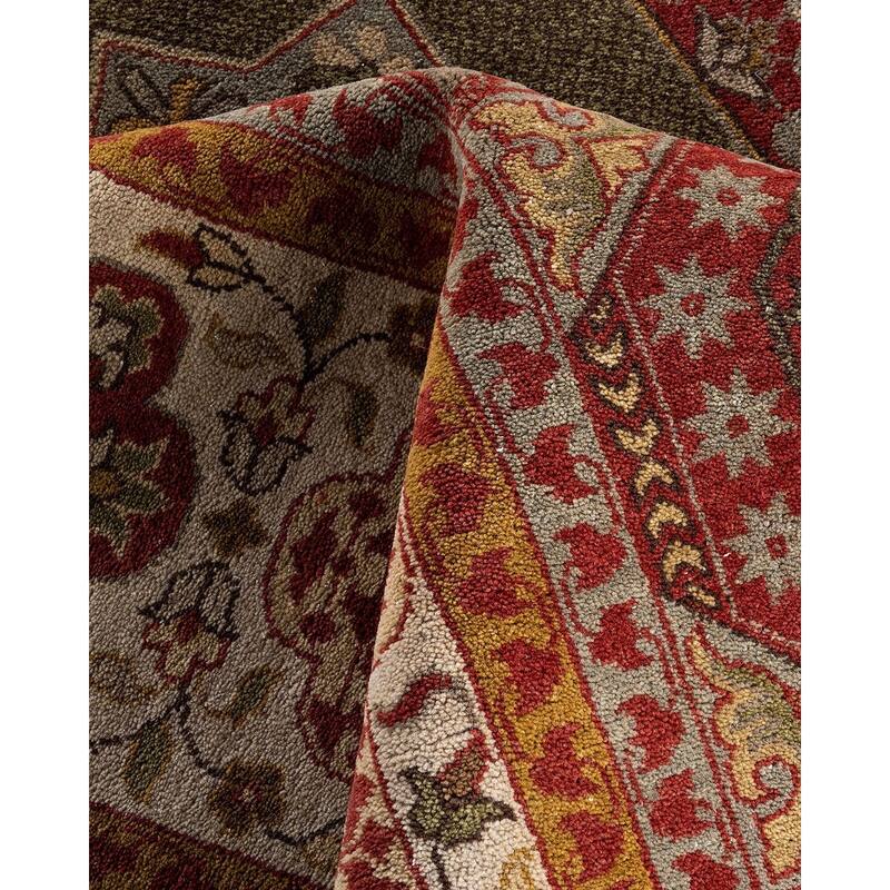Ikat One-of-a-Kind Hand-Knotted Area Rug - White, 9' 1" x 12' 2" - 9' 1" x 12' 2"