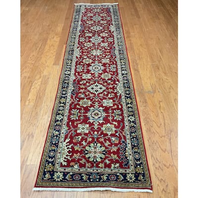 HERAT ORIENTAL Hand-knotted Indo 2'7 x 10'2 Serapi Wool Runner - 2'7" x 10'2"