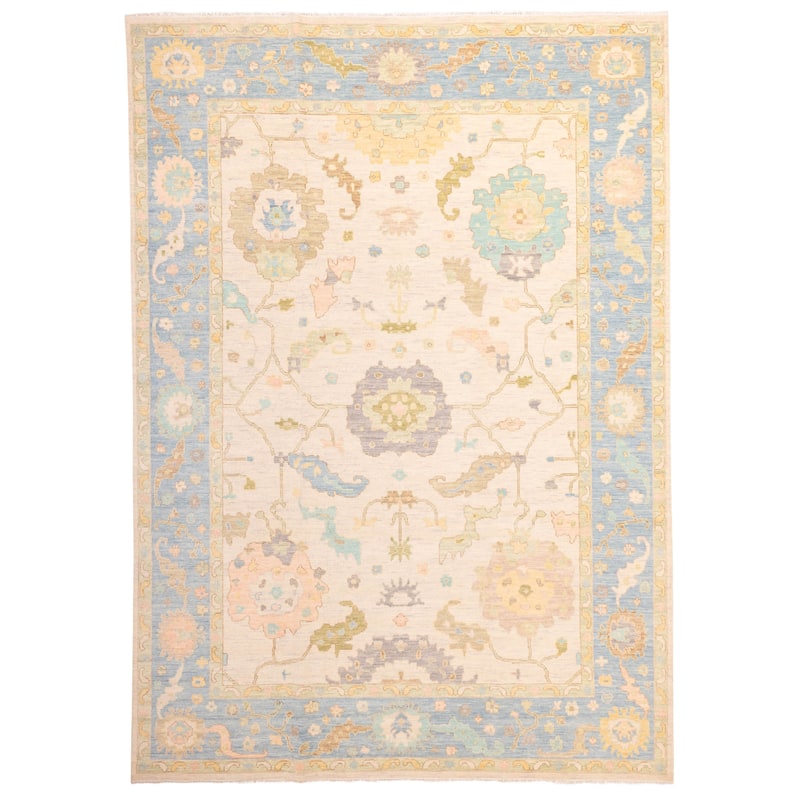 ECARPETGALLERY Hand-knotted Modern Oushak Beige Wool Rug - 10'2 x 14'1