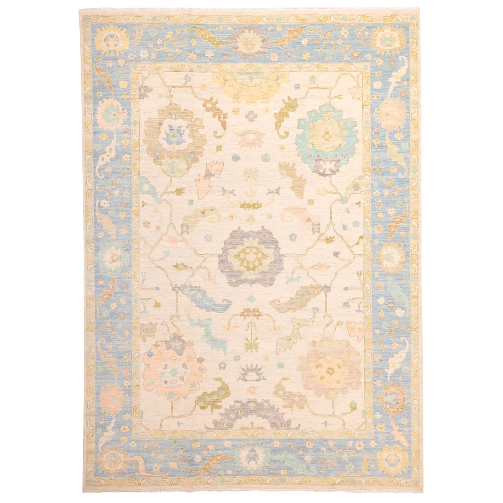 ECARPETGALLERY Hand-knotted Modern Oushak Beige Wool Rug - 10'2 x 14'1