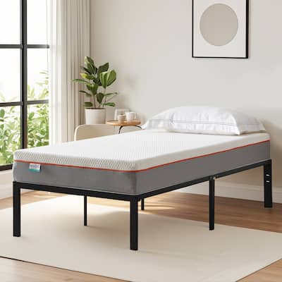 VECELO Metal Platform Bed Frame With 8" Memory Foam Mattress Included
