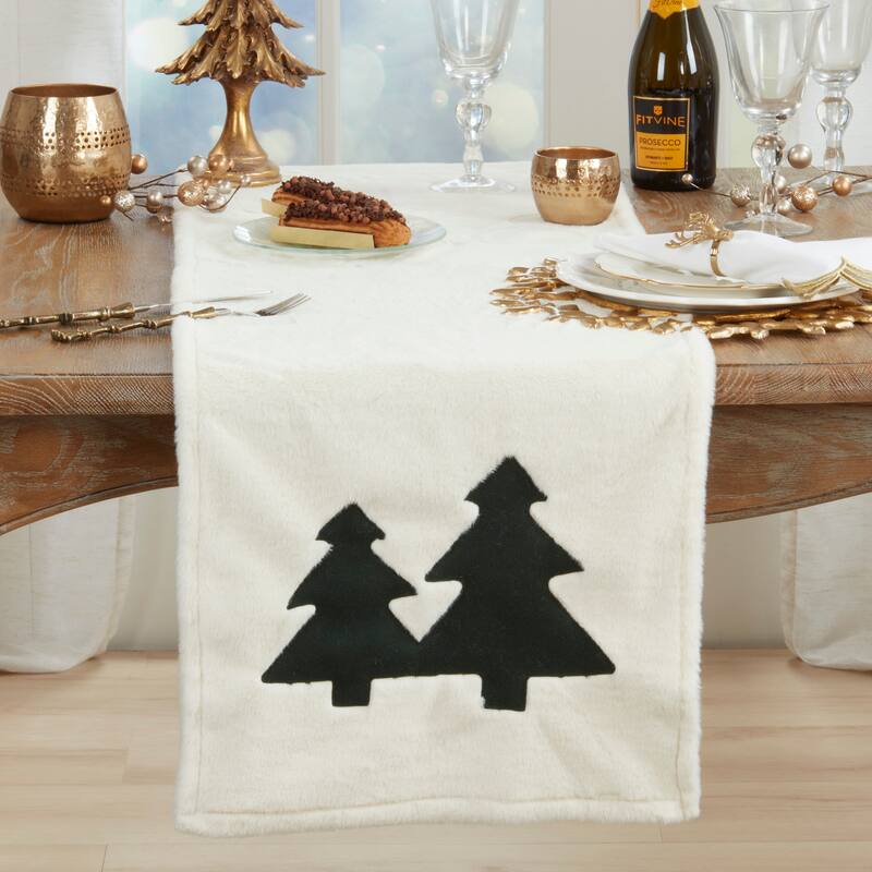Plush Christmas Trees Table Runner - 16"x72"