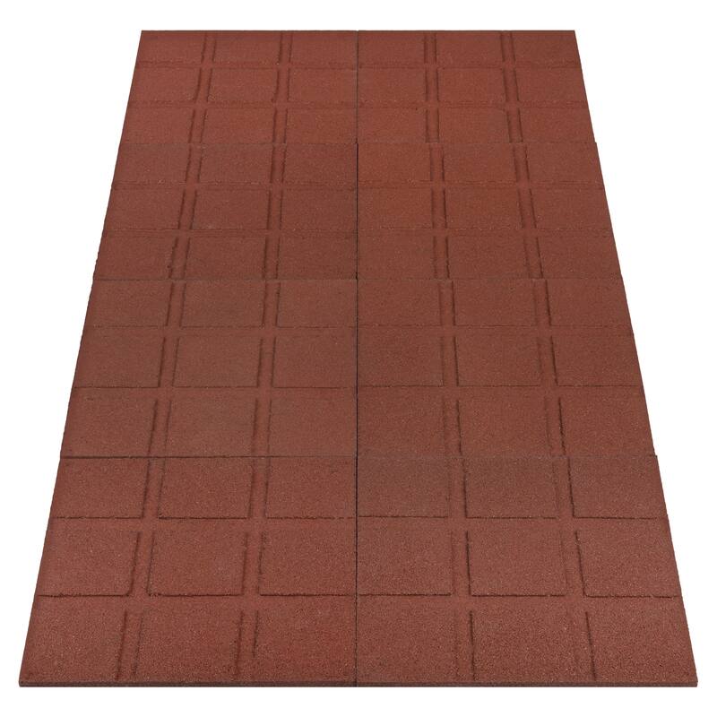 Pure Garden Rubber Deck Tiles 8-Pack - 28SQFT Outdoor Flooring Pavers