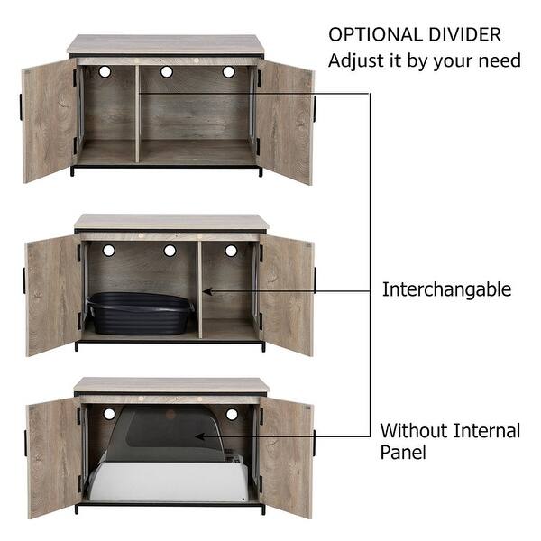 Unipaws Cat Litter Box Enclosure With Top Opening Cat Washroom Bench Overstock