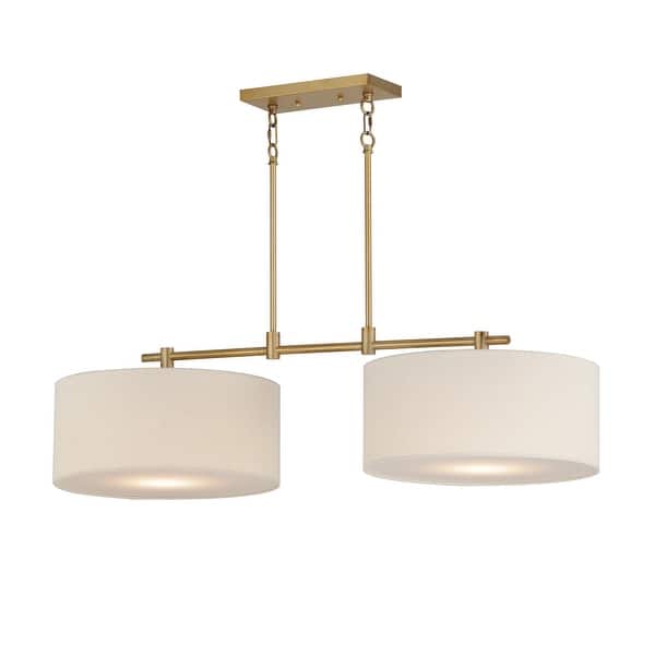 slide 2 of 8, Maxim 10016OM Bongo 2 Light 42" Wide Linear Pendant Natural Aged Brass