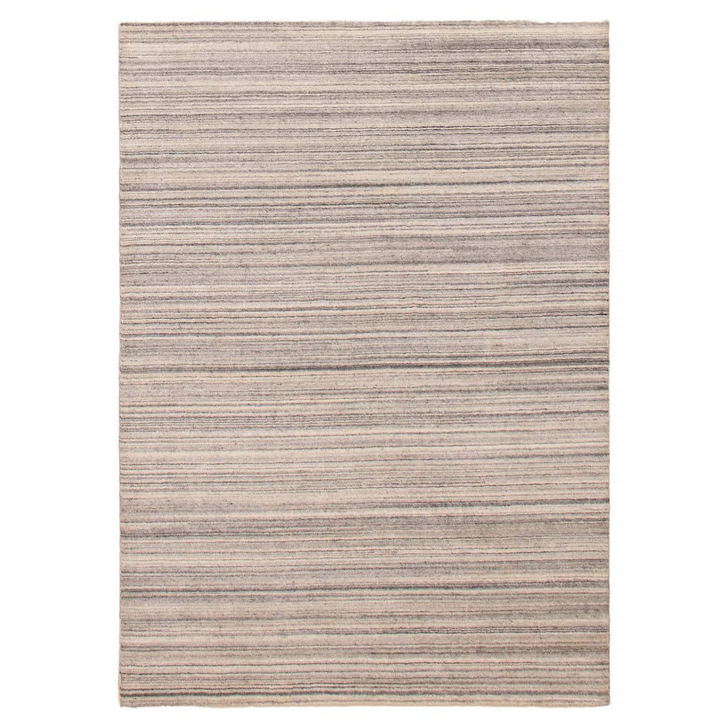 ECARPETGALLERY Hand Loomed Kashkuli Gabbeh Light Grey Wool Rug - 5'6 x 7'9