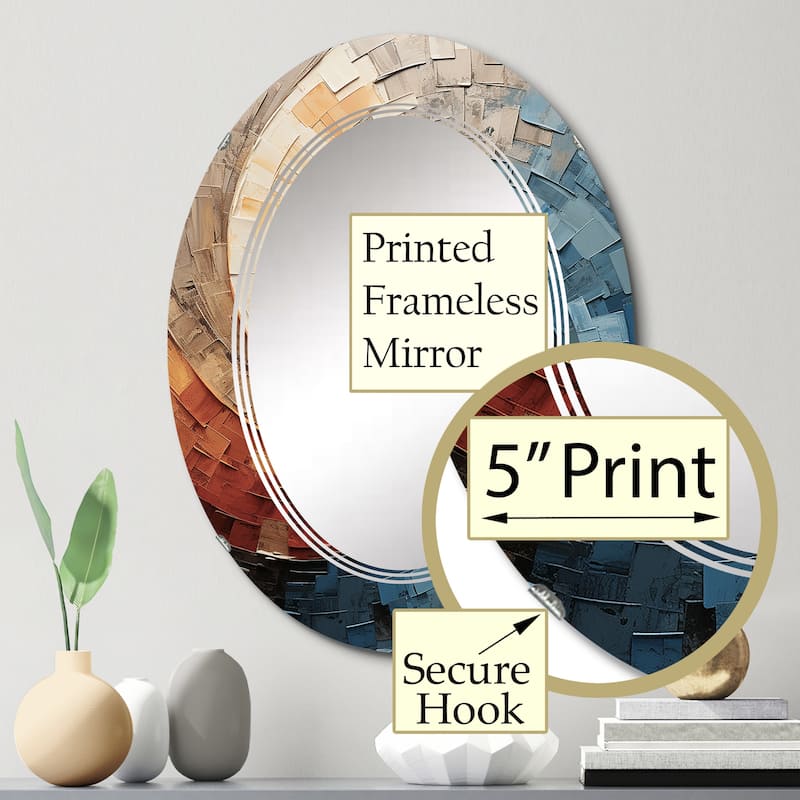 Designart "Collaged Spiral" Abstract Modern Wall Mirror