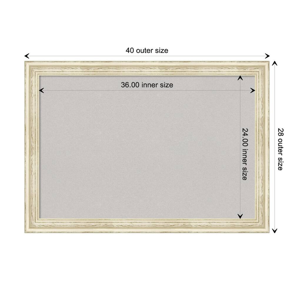Country White Wash Wood Framed Grey Corkboard Bulletin Board