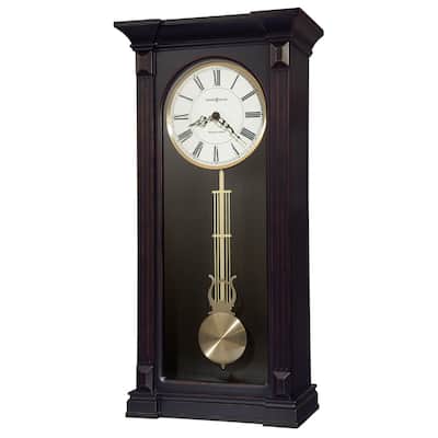 Howard Miller Black Wood Mia Chiming Wall Clock