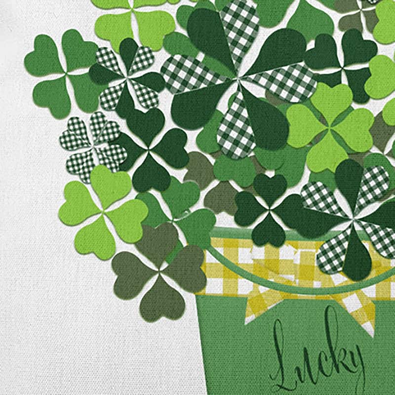 Bucket of Shamrocks Indoor/Outdoor Throw Pillow