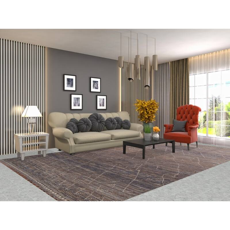 Trellis Moroccan Oriental Area Rug Handmade Wool Carpet - 7'10"x 12'9"