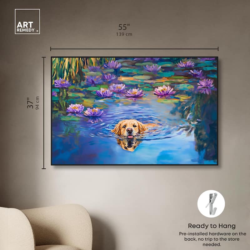 Watery Wag I Canvas by Art Remedy