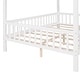 preview thumbnail 28 of 37, Full Size Wood House Bed With Fence,Solid Construction