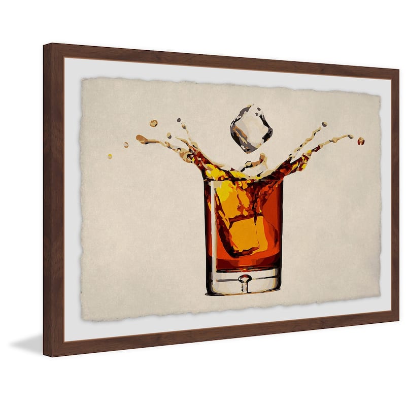 Whiskey Splash Framed Wall Art, Elegant Home Touch - Sophisticated Artwork for Refined Décor