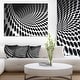 preview thumbnail 1 of 14, Waves and Circles Black n" White - Abstract Art Canvas Print 40 in. wide x 30 in. high