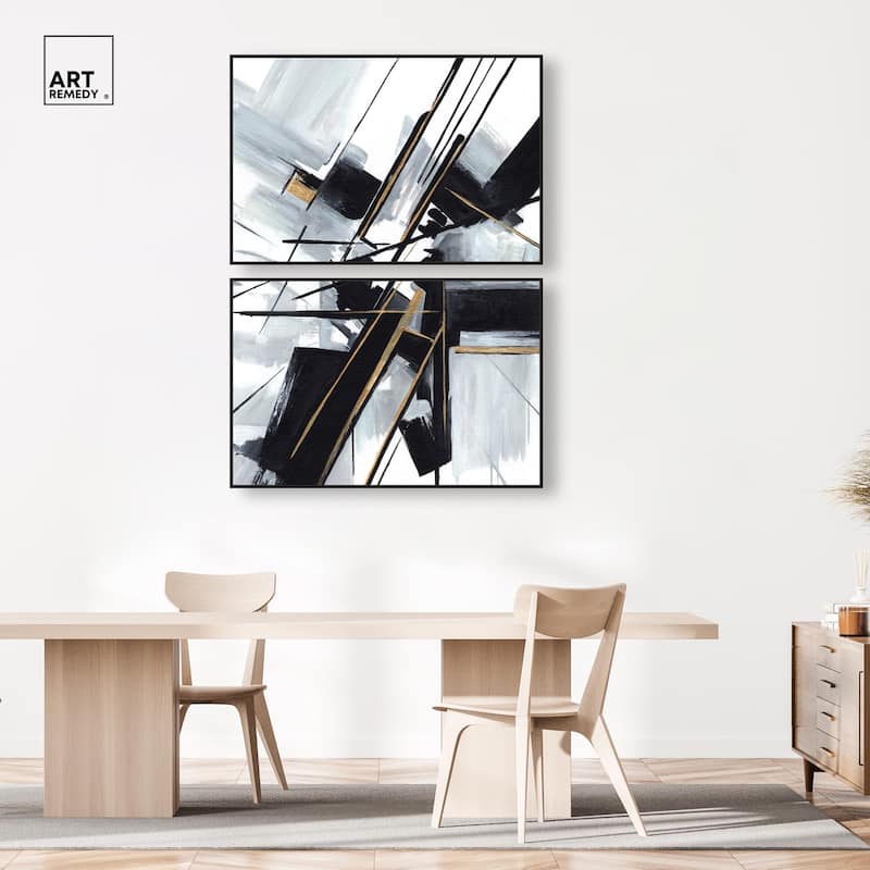 Interlocking Black Canvas Set of 2 by Art Remedy