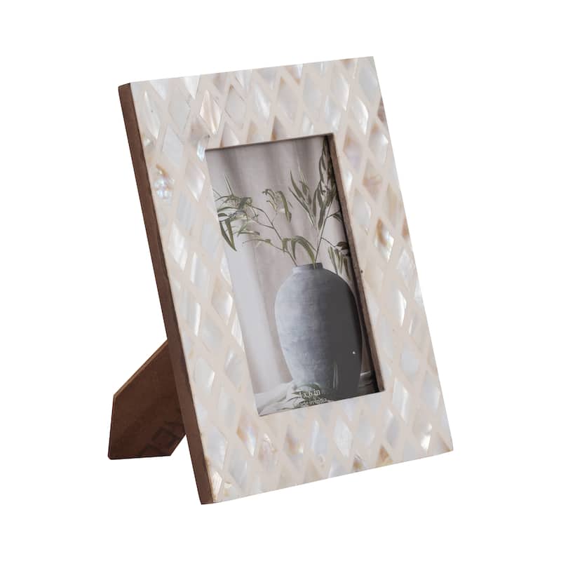 Sagebrook Home Capiz Shell Diamond Photo Frame