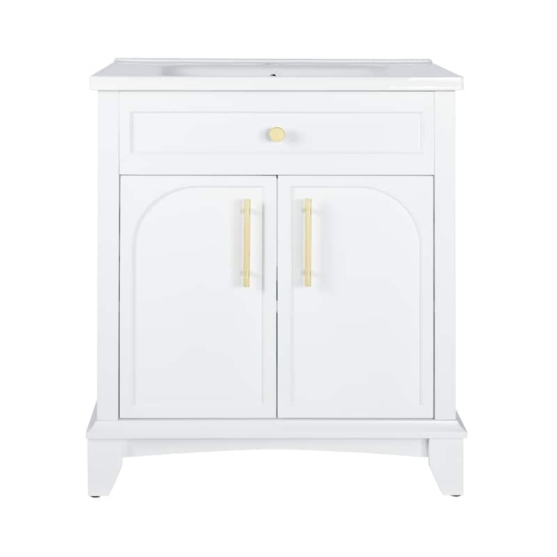 28" Freestanding Bathroom Vanity Cabinet with Sink