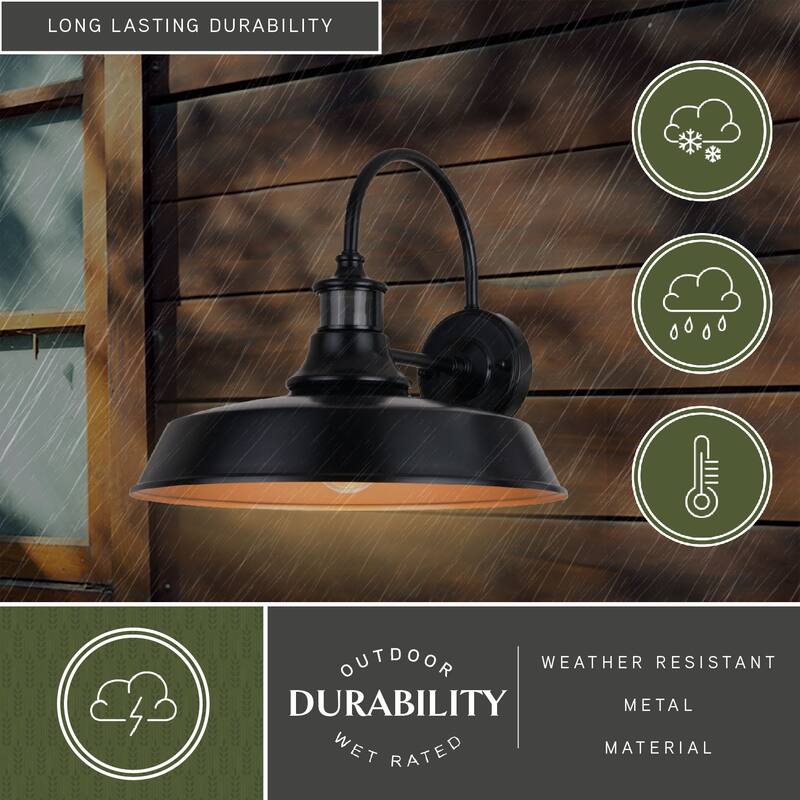 Dorado Bronze Motion Sensor Dusk to Dawn Farmhouse Barn Dark Sky Outdoor Wall Light