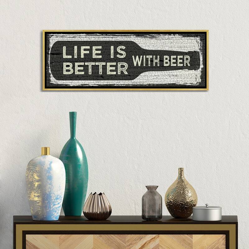 iCanvas "Beer Sign I" by Erin Clark Framed Canvas Print