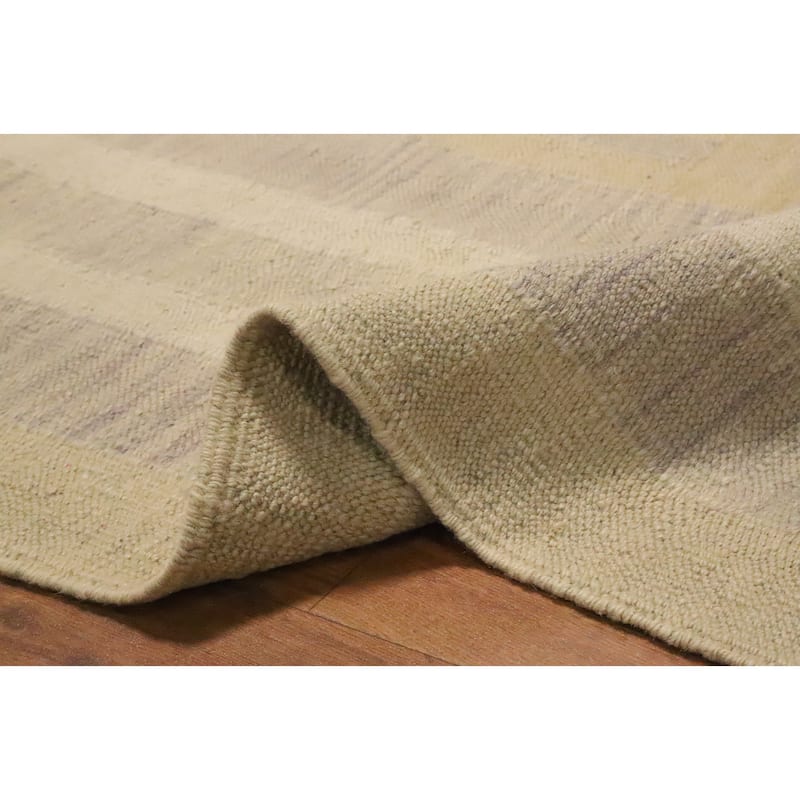 Hand Woven Oriental 100% Wool Carpet Southwestern Tribal Yellow & Gold Kilim Area Rug - 9' 6'' X 8' 3''