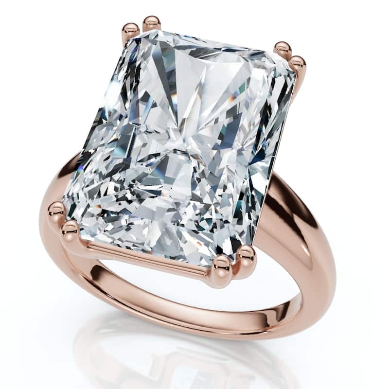 Bliss Diamond Certified 7Ct Radiant Cut Diamond Engagement Ring Gold Lab Grown - 7 - Rose