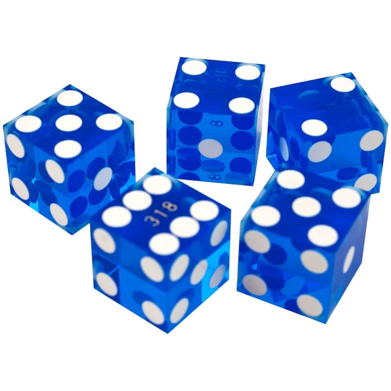 Five Numbered Serialized 19 mm Casino Craps Dice