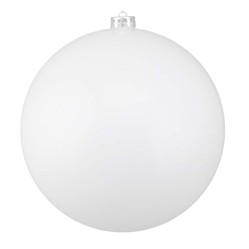 Shiny Shatterproof Commercial Christmas Ball Ornament 8" (200Mm) White