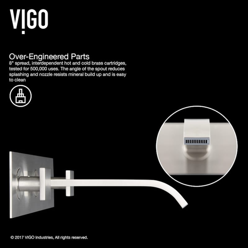 VIGO Titus 3" H 2-Handle Wall Mount Bathroom Faucet