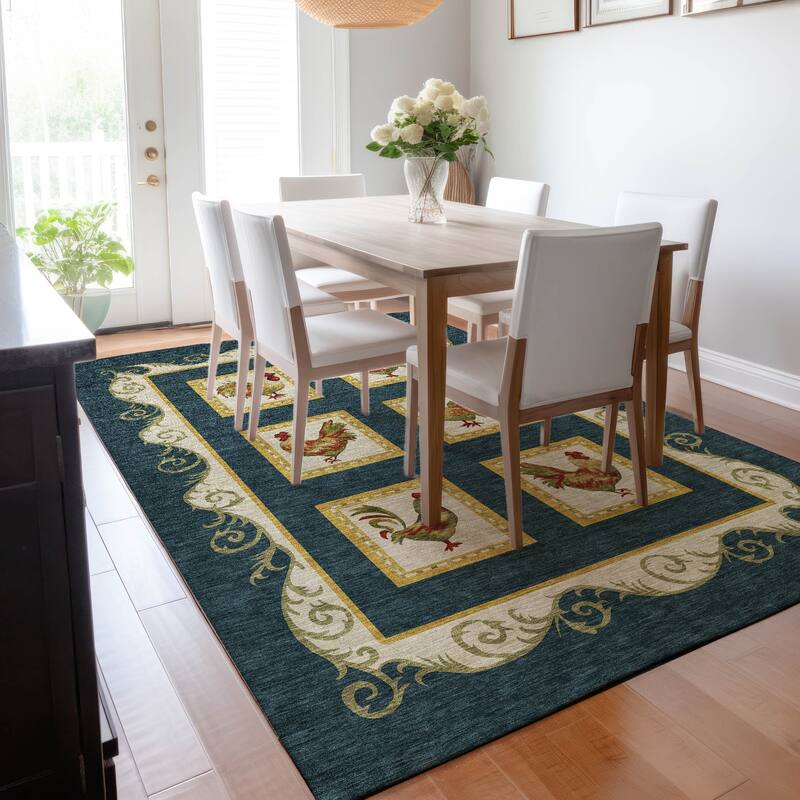 Premium Washable Super Soft Rooster Panel Mayfield Rug
