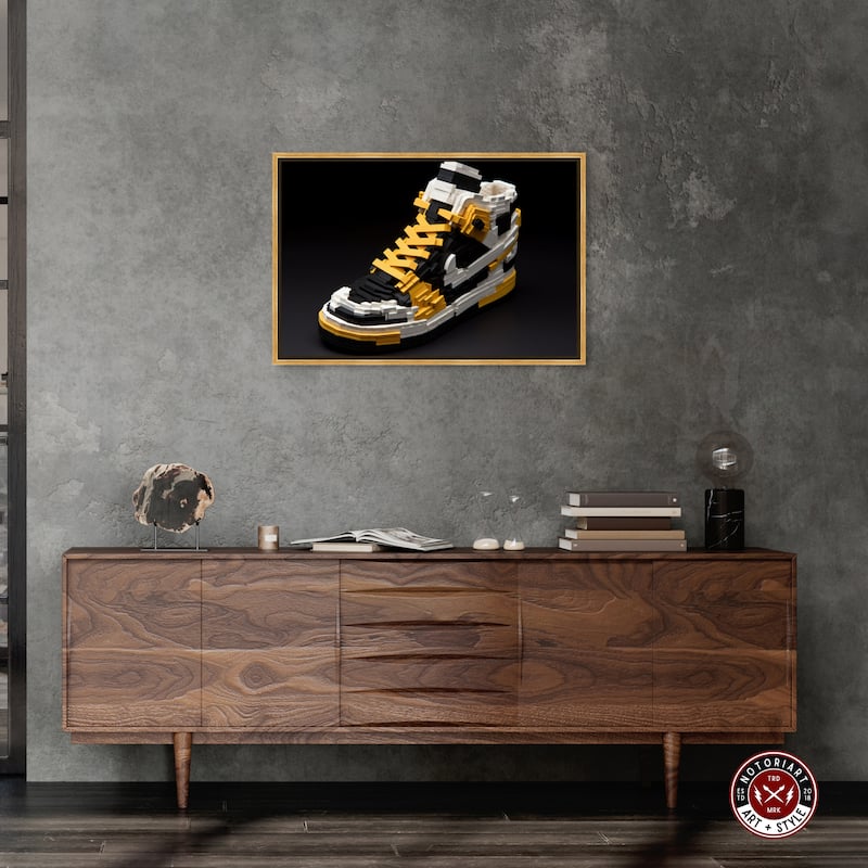 Notoriart Toy Sneaker Black Framed Sneaker 1 Piece Canvas Wall Art