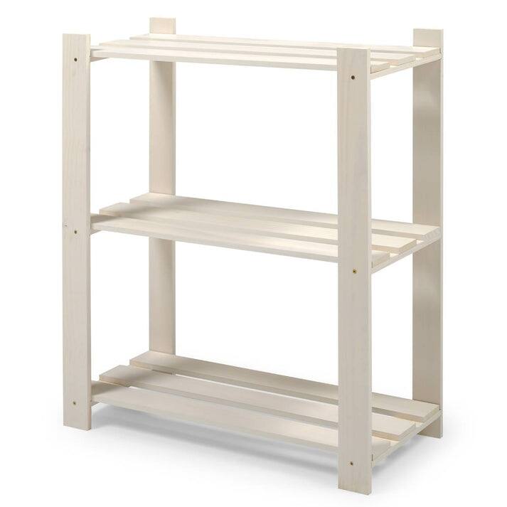 3 Shelf Slatted Storage Unit | Furniture Dash - White Wash