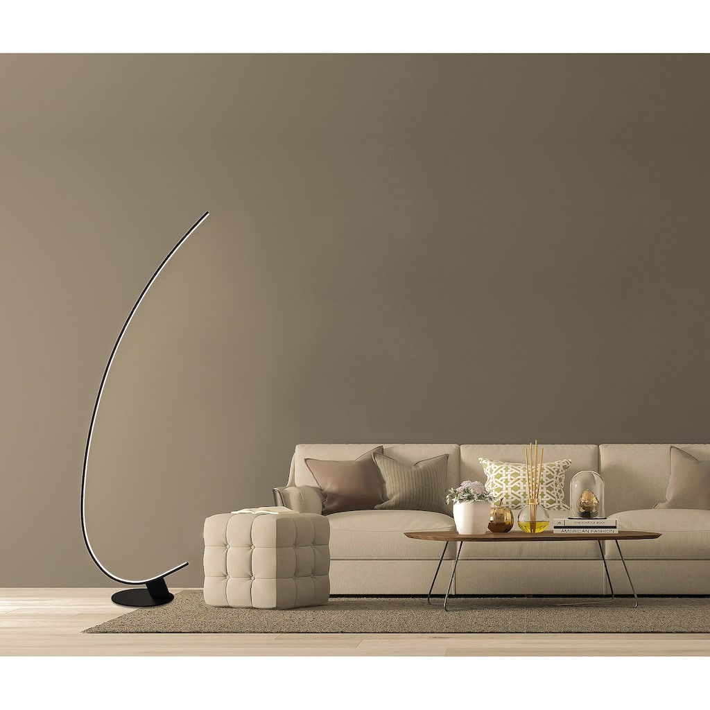 Full-Arched LED Floor Lamp with Remote & Party/Mood Light, black - 69