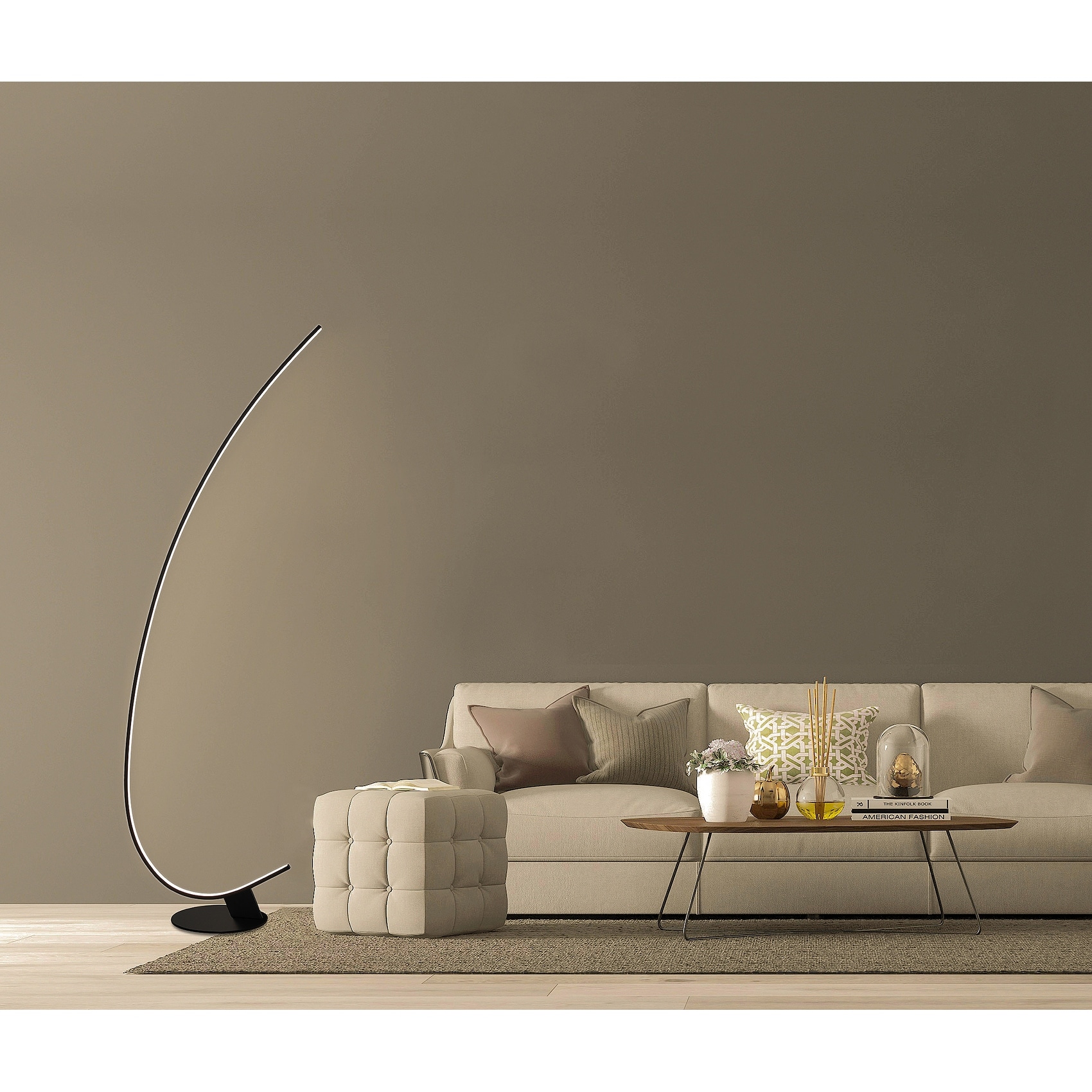 Full Arched LED Floor Lamp with Remote Party Mood Light black 69 On Sale Bed Bath Beyond 32235609