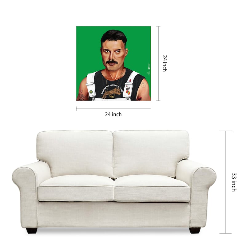 Empire Art Direct Hip Freddie Mercury Printed Tempered Glass Wall Art - Multi-Color