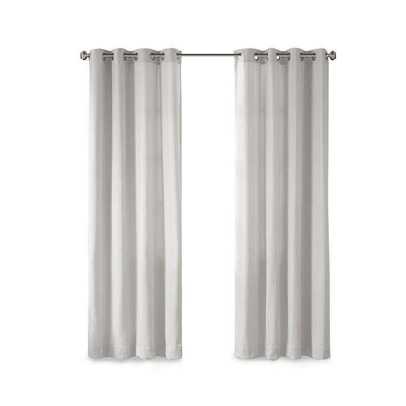 Madison Park Oslow Solid Piece Dyed Grommet Top Single Curtain Panel