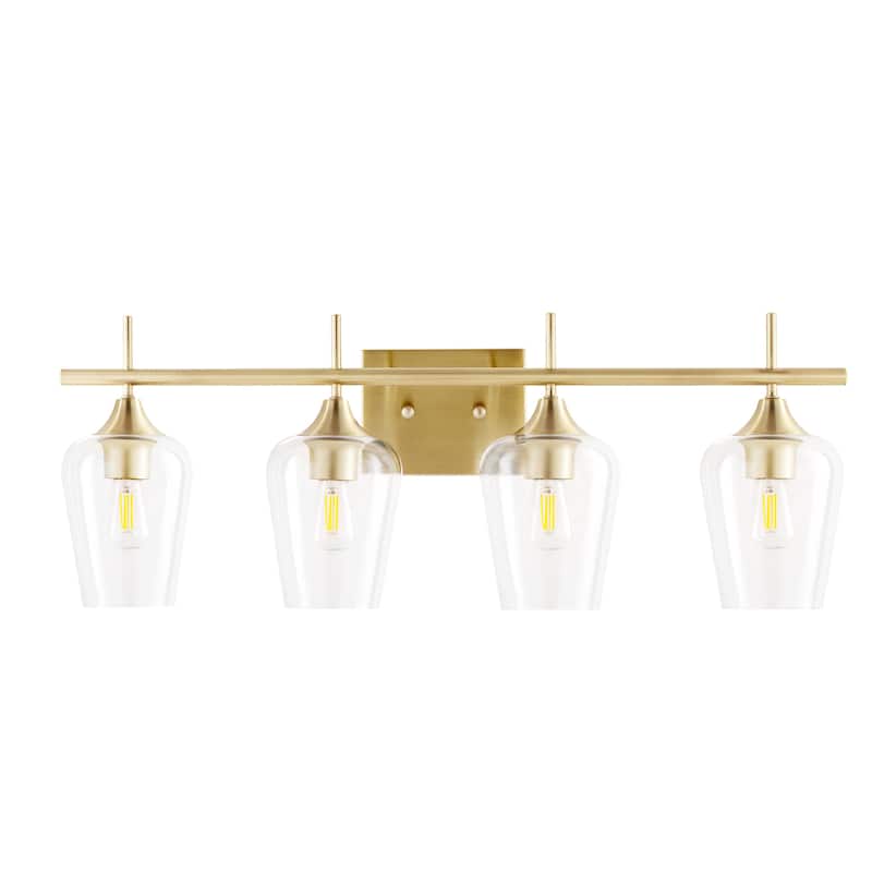 CO-Z Wall Sconce Vanity Light with Glass Shade, Antique Brass