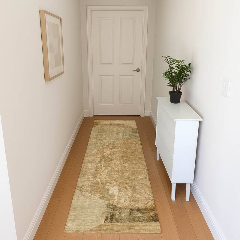 Premium Washable Super Soft Abstract Modern Mayfield Rug - Brown - 2'3" x 7'6"