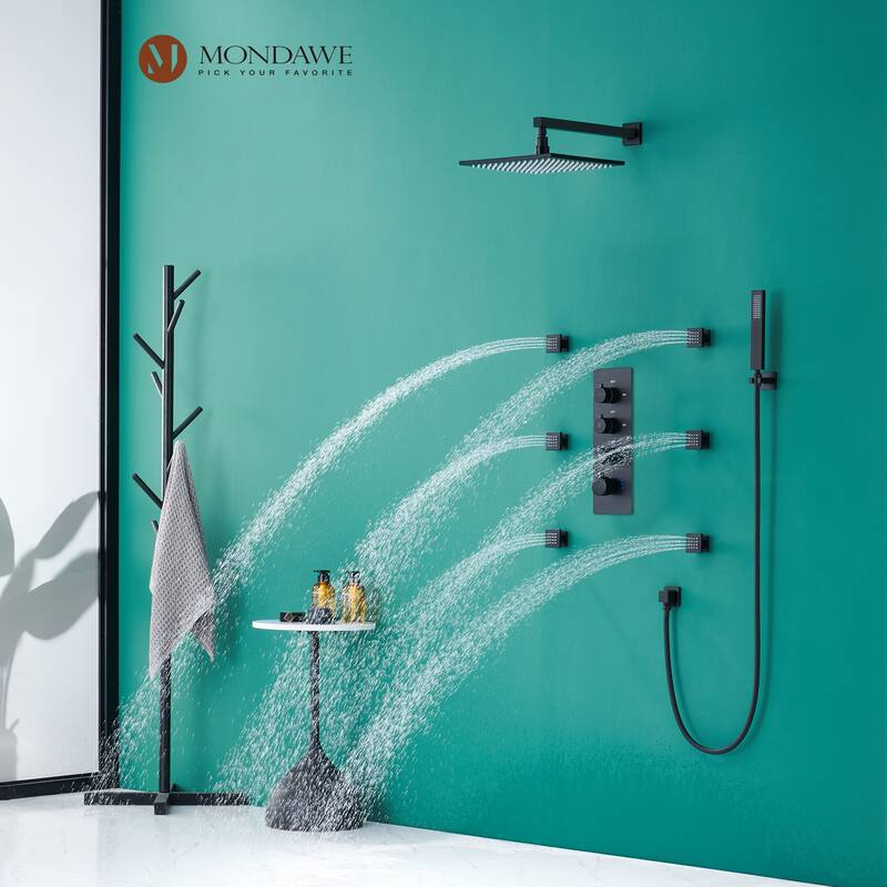 3 Functions Thermostatic LED Light Wall Mounted Shower System