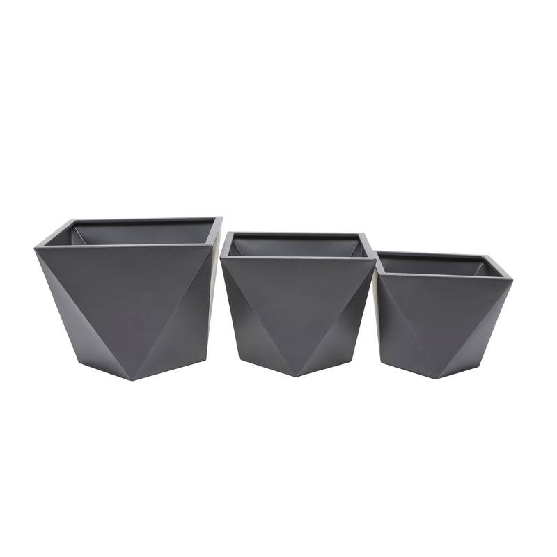 Metal Modern Planters (Set of 3) - S/3 18", 16", 15"W