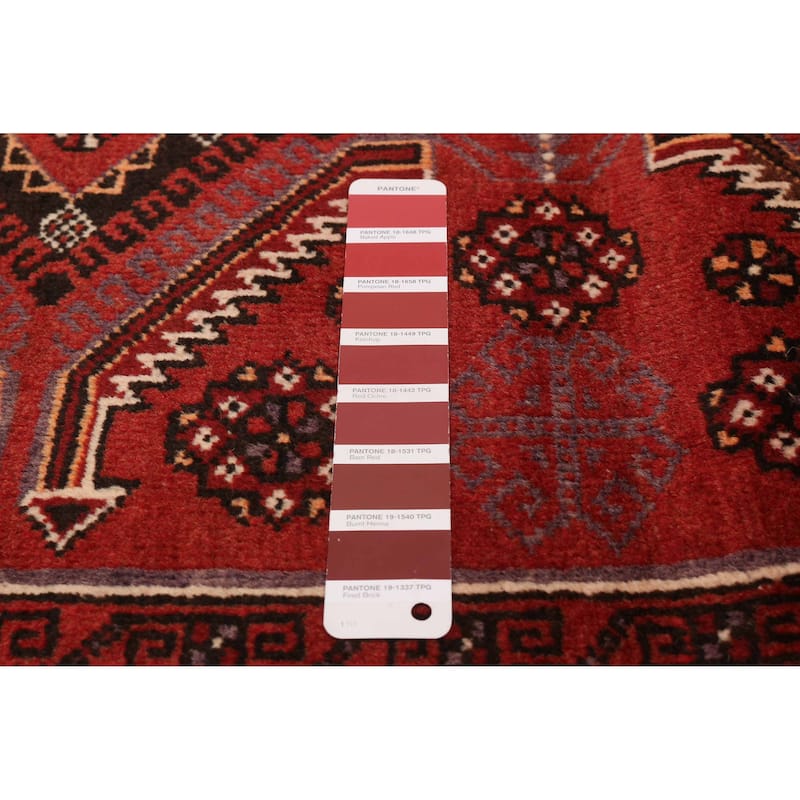 ECARPETGALLERY Hand-knotted Baluch Red Wool Rug - 4'0 x 7'5