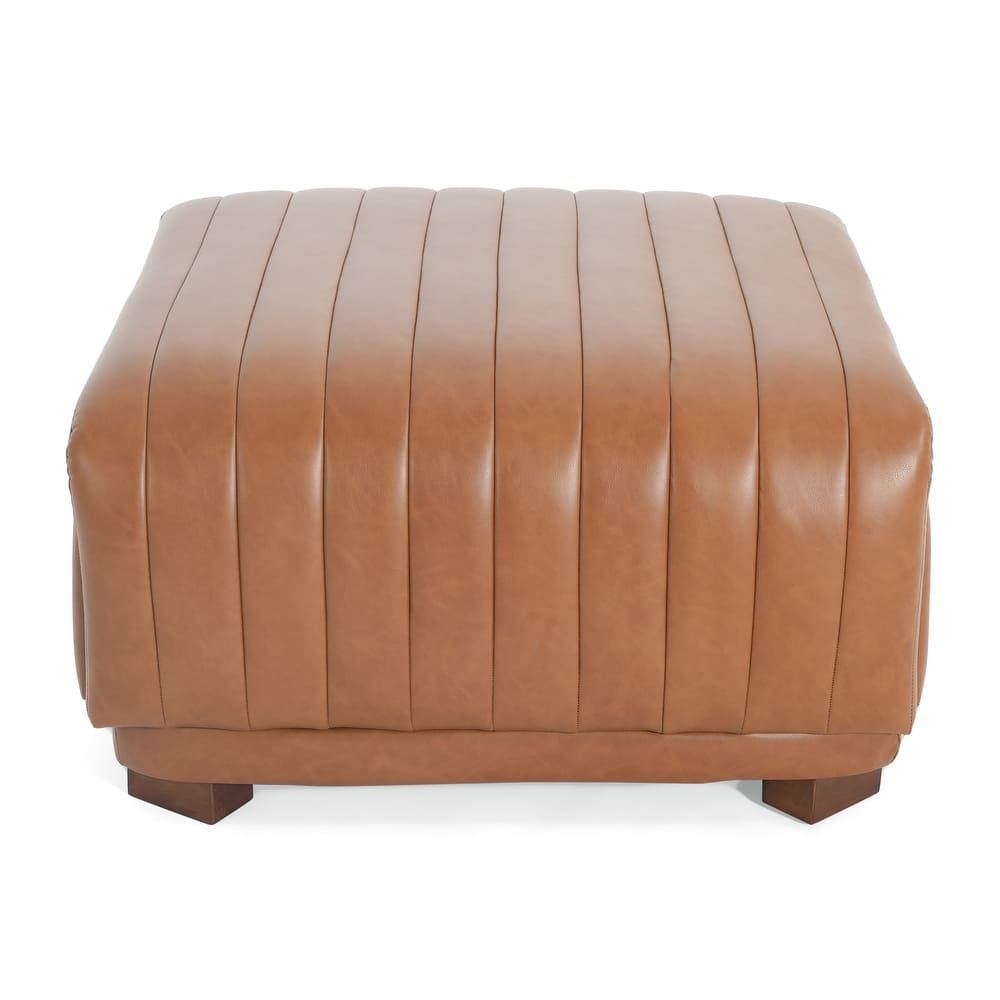 Christopher Knight Home - Zaka Faux Leather Channel Tufted Ottoman