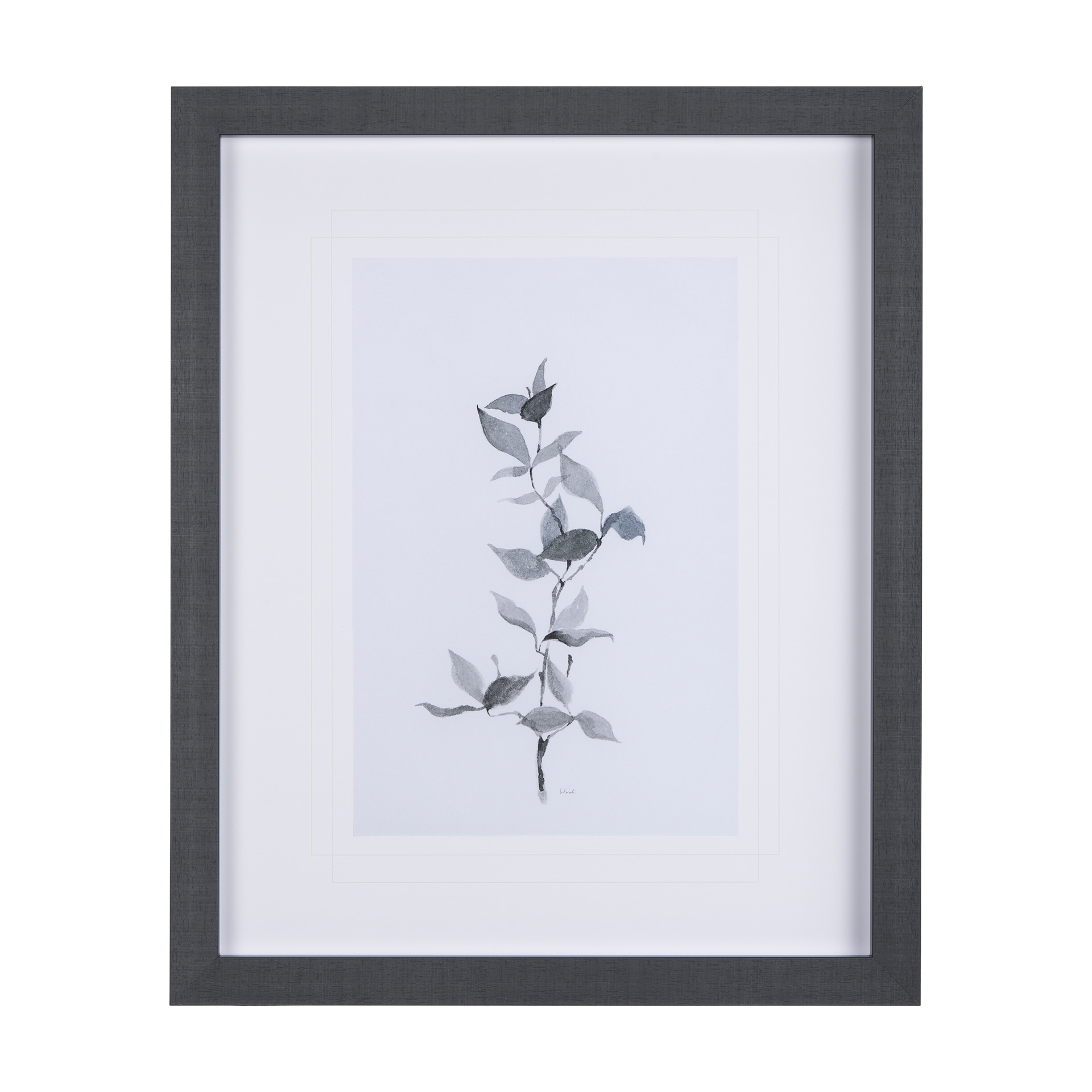 Leaf Shadow II by Mercana Studio a Hand Embellished Textured Framed Art Print Matted under Glass