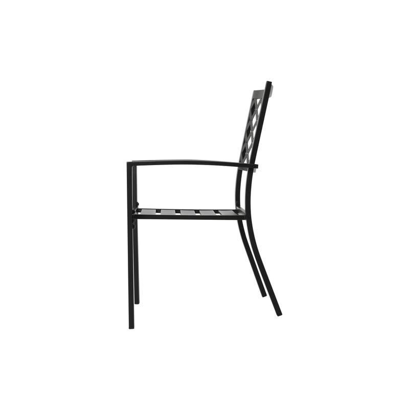 Outdoor 2-Piece Patio Chair Set, Iron Finish, Black with Gold Speckles - N/A