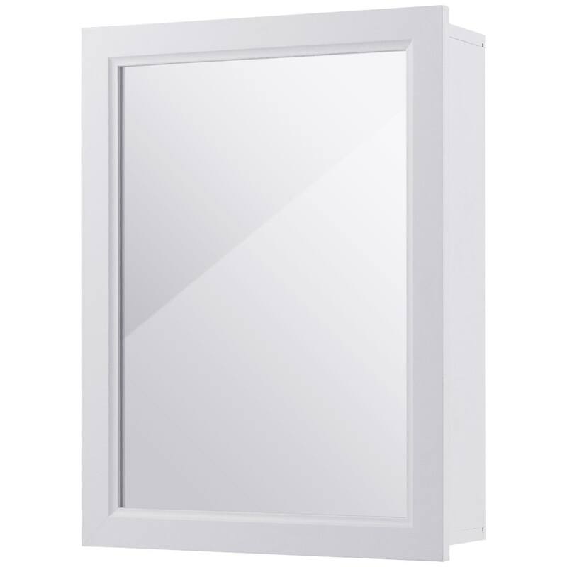 Gymax Bathroom Mirror Cabinet Wall Mounted Kitchen Medicine Storage