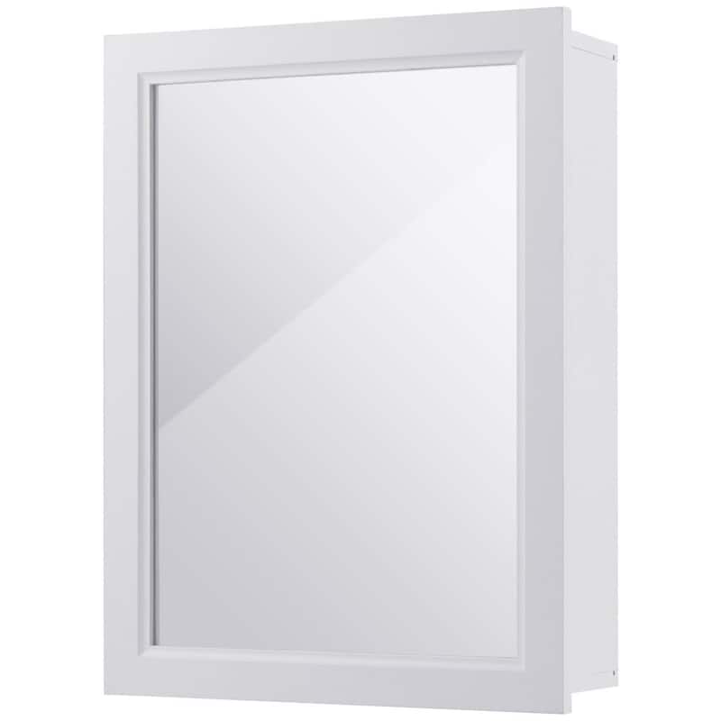 Gymax Bathroom Mirror Cabinet Wall Mounted Kitchen Medicine Storage